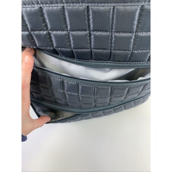 Lug Taxicab Tote Bag Gray Quilted Purse Zip Travel Pockets Large Purse Bag - Picture 11 of 16